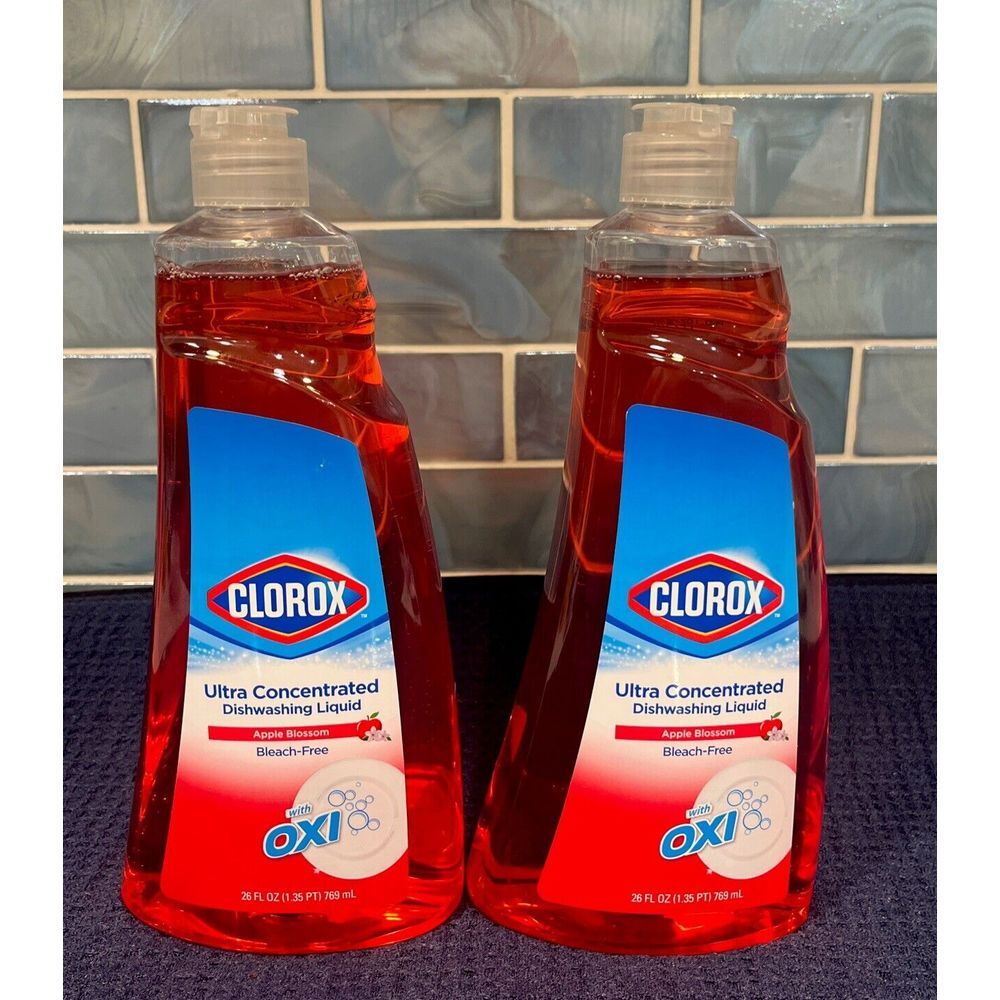 2‎ -Clorox Ultra Concentrated Dishwashing Liquid W/Oxi Apple Blossom 26 Oz Each